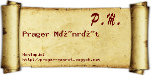 Prager Ménrót névjegykártya